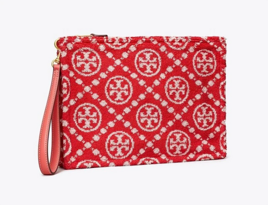 Tory Burch T MONOGRAM TERRY POUCH - Tag With New